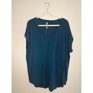 Athleta Relaxed Dolman VNeck Tee XL Coastal Blue Modal Short Sleeve Soft Casual